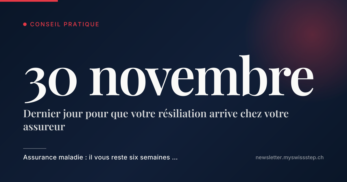 30 novembre : Dernier jour pour que votre résiliation arrive chez votre assureur